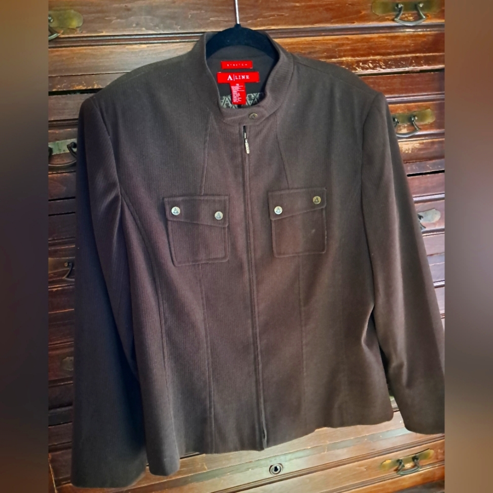 A-Line Ladies Brown Stretchy Jacket